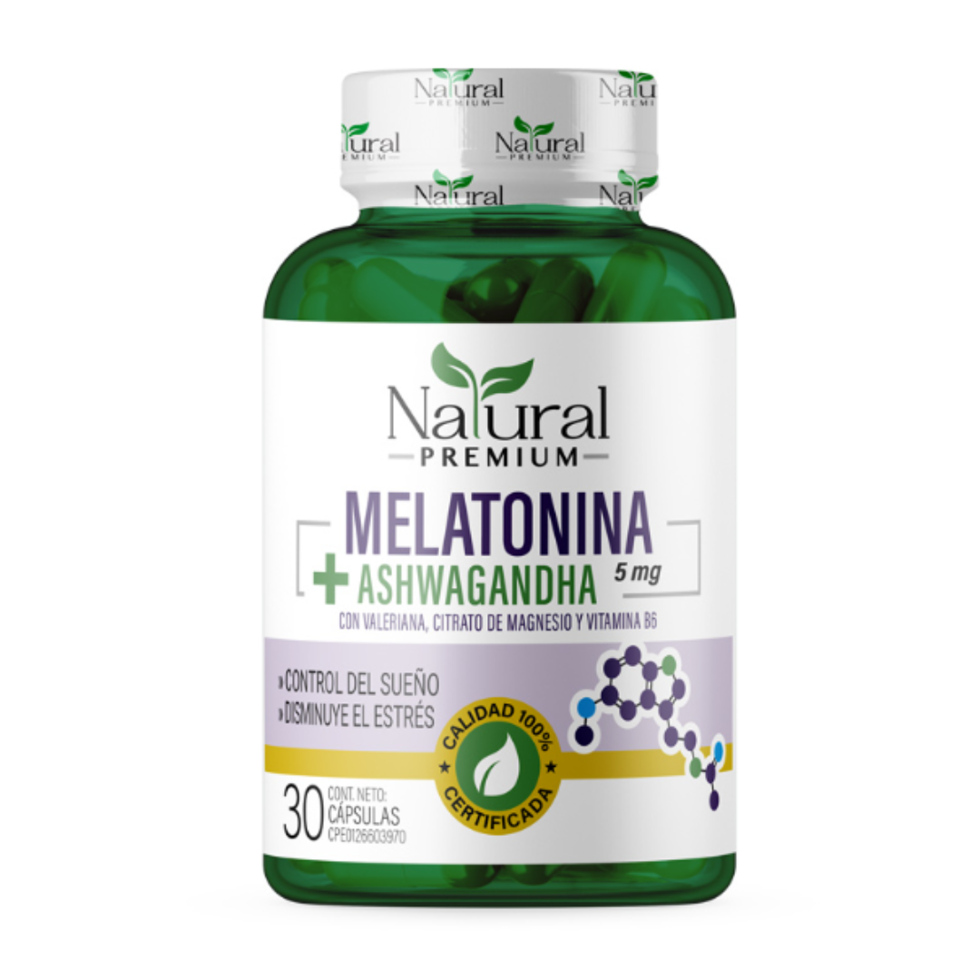 MELATONINA ASHWAGANDHA VIT B6 5MG CAP X 30 NATURAL PREMIUM